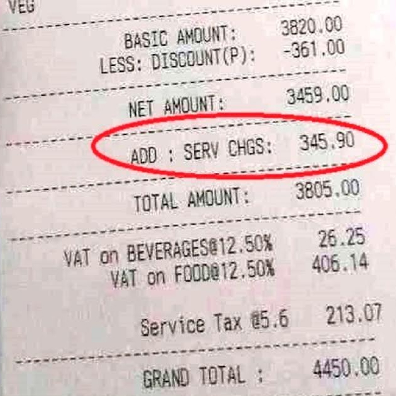 Restaurants imposing service charges, beware